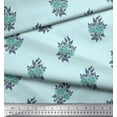 thumbnail image 3 of Soimoi Polyester Crepe Fabric Leaves & Floral Block Fabric Prints by Yard 42 Inch Wide, 3 of 3