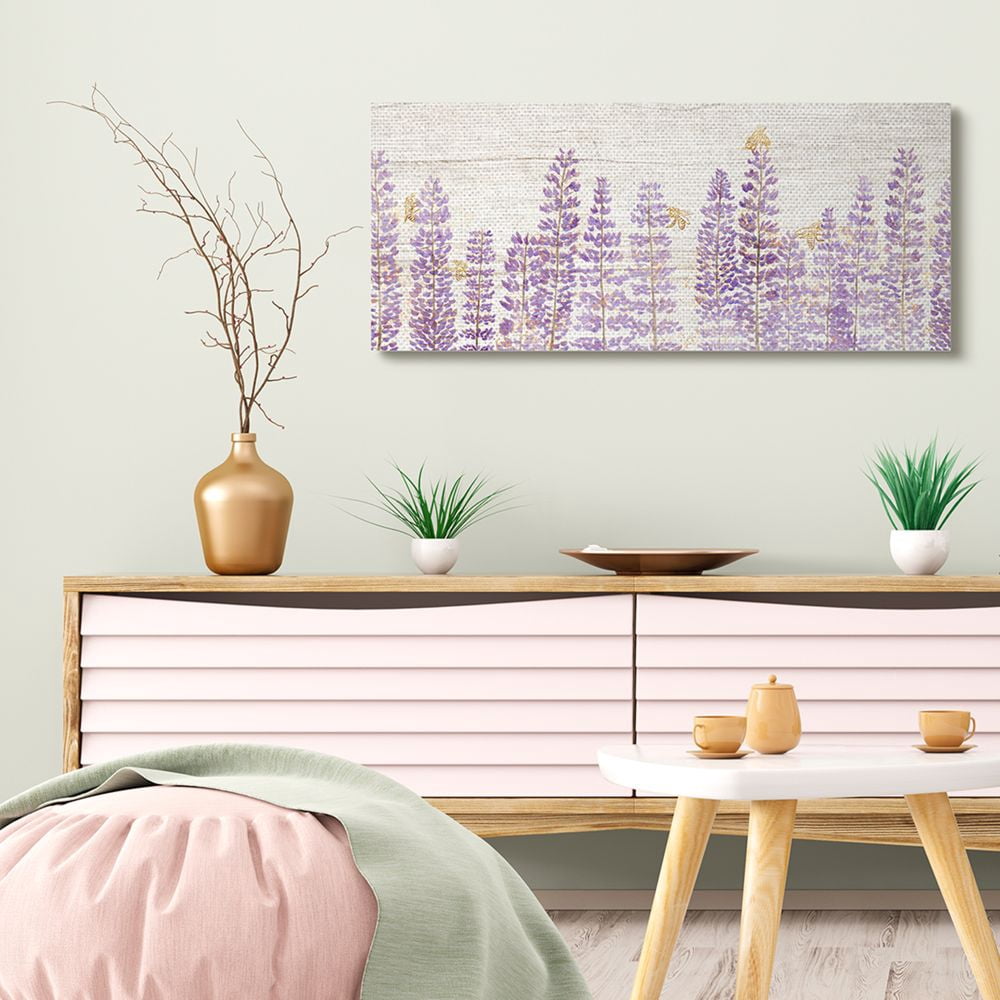 Stupell Industries Rustic Purple Lilac Florals and Honey Bees Canvas Wall Art Design by Ziwei Li