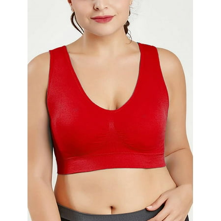 

Cilcicy Women Plus Size Wide Strap Sports Bra Shockproof Jogging Underwear