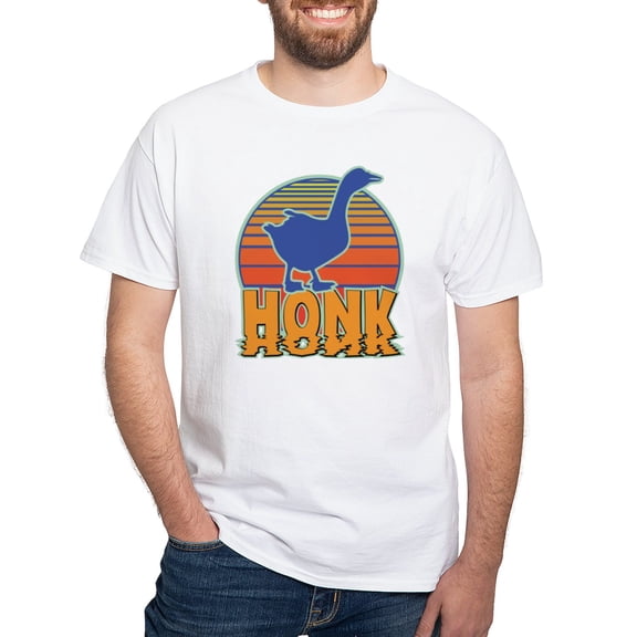 CafePress - Honk The Goose Men's Classic T Shirts - Men's White Classic Cotton T-Shirts