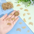 thumbnail image 3 of 60pcs Raw Brass Semicircle Shape Fan Earrings Necklace Charms - Half Round Geometric Component Charms for DIY Jewelry Craft Making, 3 of 5