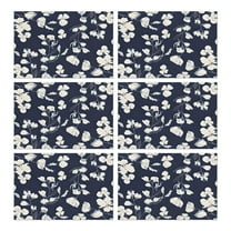 Pioneer Flower Floral Print Pattern Summer Placemats Table Placemats Set Of 6-Linen Kitchen Washable Placemats Table Mats 12x18 Inch Non-Slip Heat Resistant
