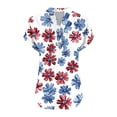 thumbnail image 4 of Women American Flag Shirts Womens Memorial Day Shirts Fourth of July Shirts Women Women Patriotic Tee Women Fashion Casual Printed Short Sleeve Button Home V-Neck T-Shirt Blouses, 4 of 5