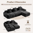 thumbnail image 2 of MELLCOM 104'' Modular Sectional Boneless Couch, L Shaped Corner Sofa with Deep Seat＆Wide Armrest Design, Cloud Couch for Living Room, Bedroom, No Assembly Required (Black), 2 of 5