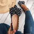 thumbnail image 2 of SuTry Women's Pointed Toe Flats Slip On Polka Dot Bow Detail Lightweight Comfortable Satin Blend Casual Walking Office Shoes(40), 2 of 9