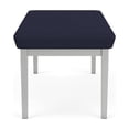 thumbnail image 5 of Lesro Lenox Steel Fabric 2-Seat Waiting Room Guest Bench in Silver/Open House Navy, 5 of 5