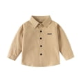 thumbnail image 2 of Boys Girls Shirts Spring Fall Fashion Casual Long Sleeve Button Down Lapel Collared Dress Shirt, 2 of 8