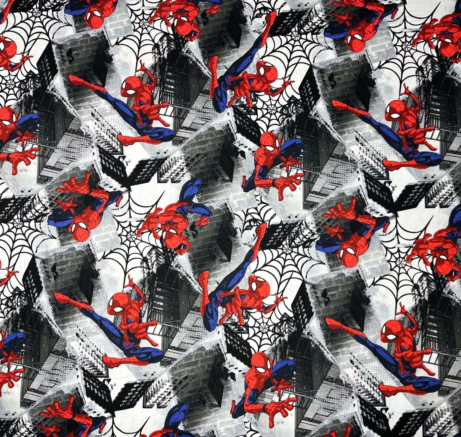 1 Yard - Spiderman Marvel Comic in the City Cotton Fabric (Great for Quilting, Sewing, Craft Projects, Throw Pillows & More) 1 Yard X 44" Wide