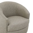 thumbnail image 4 of CHITA Modern Swivel Accent Chairs, Round Barrel Chair for Living Room Bedroom, Faux Leather in Stone Gray, 4 of 10