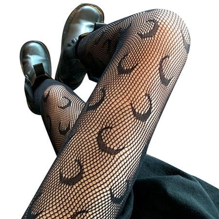 

Women Sheer Fishnet Tights Cute Pattern/Rhinestone Stockings High Waist Pantyhose
