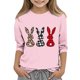 thumbnail image 1 of Blusas y camisas de cuello redondo y manga larga para niños, blusas/camisas de poliéster con estampado de corazones, mangas 3/4 y cuello redondo, elegantes e informales., 1 of 5