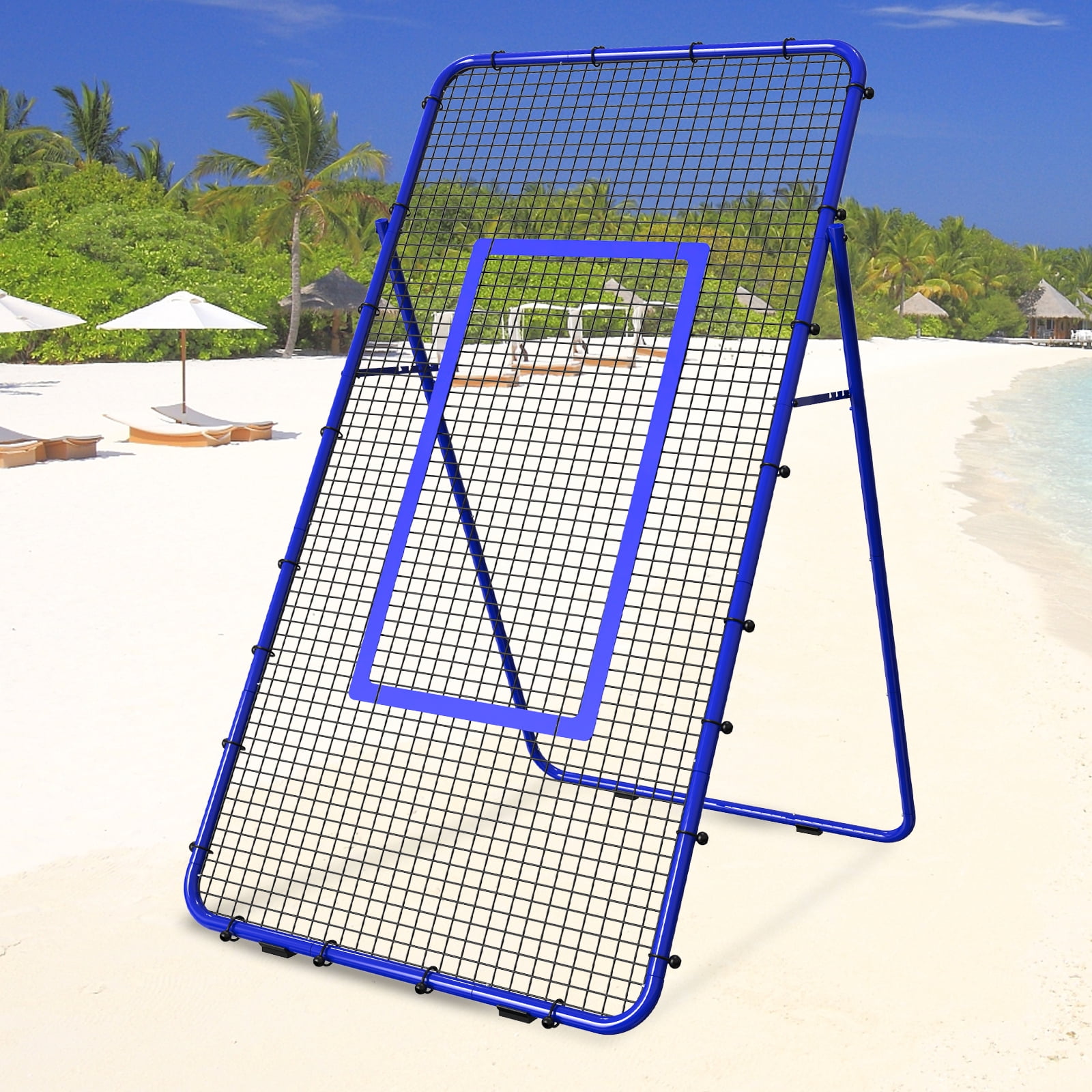 Oumilen Blue Baseball Rebounder Portable Training Pitch Back