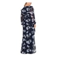BETSY & ADAM Womens Navy Sequined Zippered Ombre Short Sleeve Crew Neck Knee Length Evening Sheath Dress