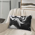 thumbnail image 5 of Naloa Fluid Black White Paint Swirls Pillowcase, Throw Pillowcase, Wrinkle-Free, Stain-Resistant with Hidden Zipper for Bedroom Sofa-16"x24", 5 of 6