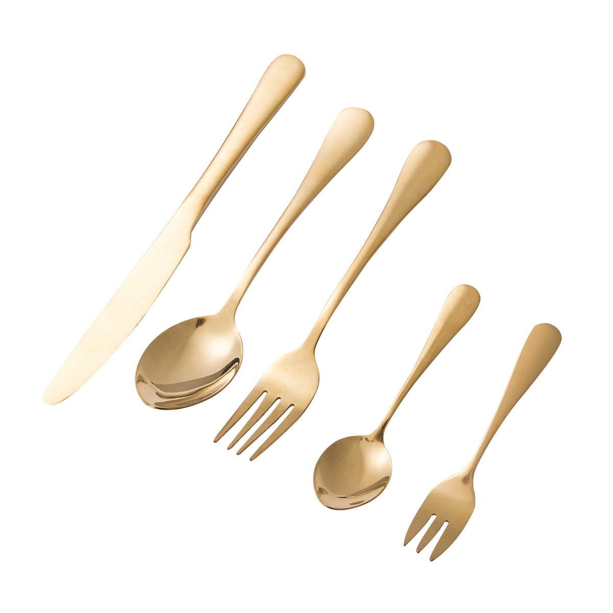 5 Pcs Dinnerware Set Vany Matte Rose Gold Silverware Set Stainless