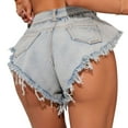thumbnail image 4 of AXXD Blue Casual Shorts For Women Low Rise Summer Spicy Girls Plus Size Elastic Denim Shorts Mother's Day, 4 of 9