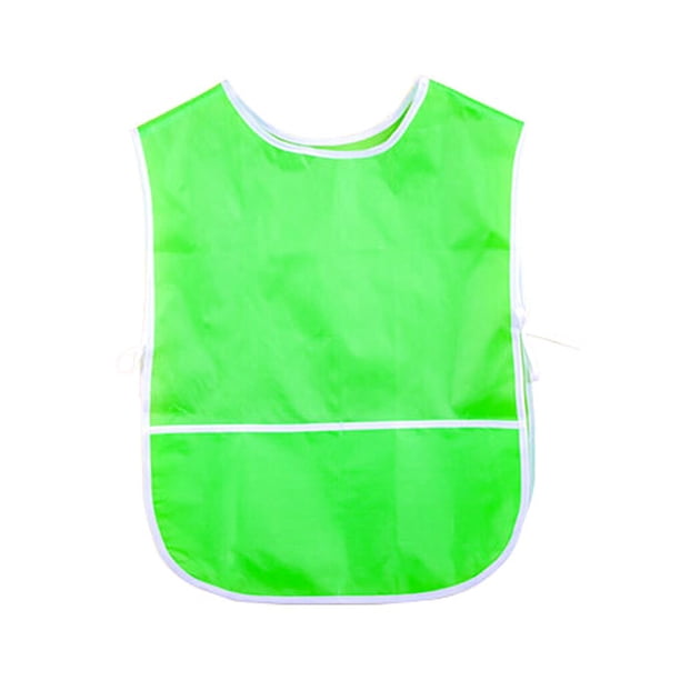Naiovety Delantales de pintura con bolsillos espaciosos, sin mangas, para niños pequeños, con correa lateral, para el polvo, para pintar a Herramientas y accesorios para hornear Verde claro