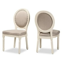 Pemberly Row Gray and White Finished Wood 2-Piece Dining Chair Set