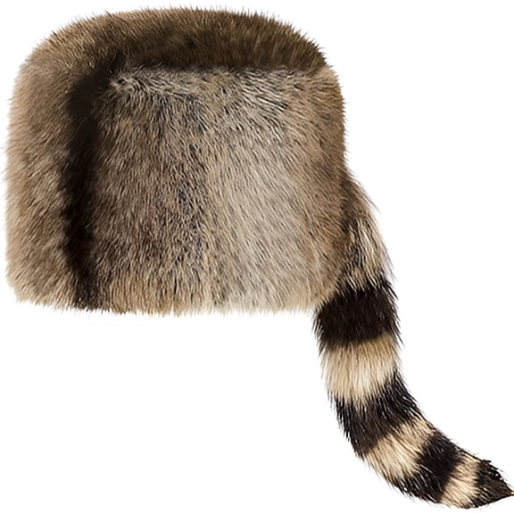 TELOLY 2026 New Raccoon Hat with Tail for Women Men Faux Fur Coonskin Raccoon Tail Hat Warm Winter Cap for Unisex Cold Weather for Skiing, Hiking, Camping, Snowboarding, Outdoor Events