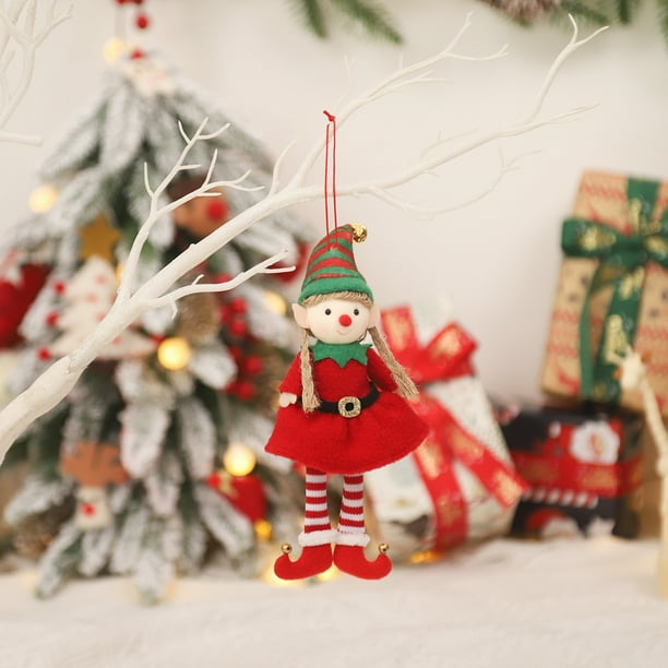 10 Duendes Navideños De Madera Y Punto - Colgantes Para árbol De Navidad, Adornos Bonitos Para Decoración