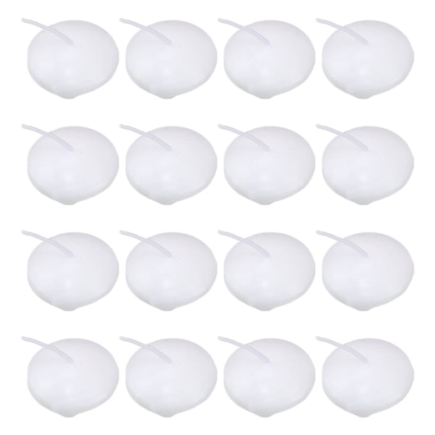 Mini velas flotantes de parafina para decoración de fiestas 16 Uds. color blanco