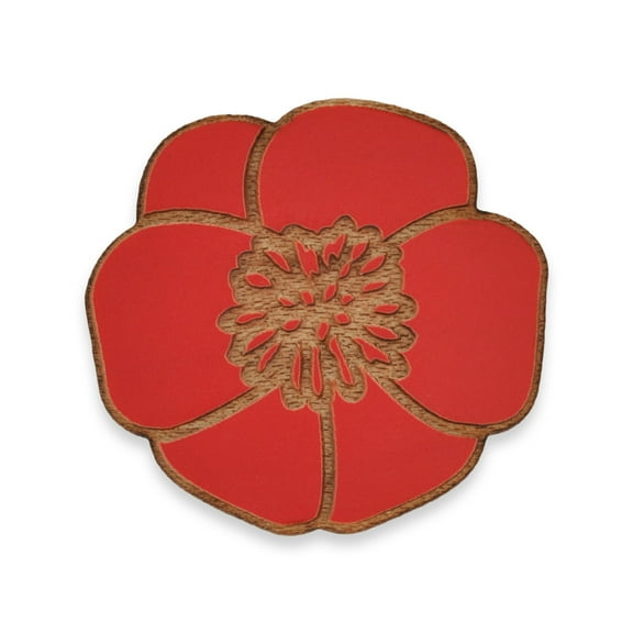 PinMart's Red Poppy Wood Pin