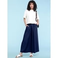 thumbnail image 4 of Made by Johnny Women's Casual Loose Washed Linen Wide Leg Pants with Pockets and Drawstring XL NAVY, 4 of 6