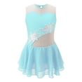 thumbnail image 2 of DPOIS Kids Girls Sequins Figure Ice Skating Dress Sleeveless Floral Tulle Dance Dress, 2 of 3