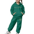 thumbnail image 6 of FASHOFT Girls Sweatsuit Faith God Religious Christian Hoodie and Sweatpant Fall Girls' Clothing Set 2 Piece Spring Outfits Tracksuit Dark Green, 6 of 7