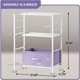 thumbnail image 5 of Sorbus 2-Drawer Nightstand Shelf Storage End Table, Steel Frame, Purple, 5 of 5