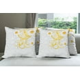 thumbnail image 6 of Ambesonne Floral Throw Pillow Cover 4 Pack, Daffodils Ornaments Art, 16", Grey Yellow, 6 of 7