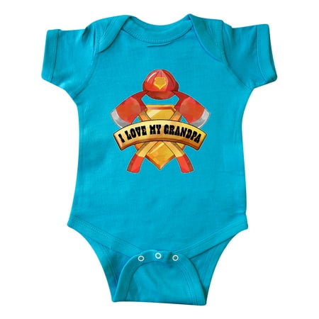 

Inktastic I Love My Grandpa- Firefighter Axes Badge Helmet Gift Baby Boy or Baby Girl Bodysuit