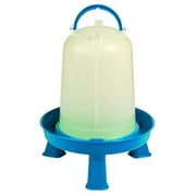 Poultry Waterer with Legs (Blue & White) - Durable Water Container with Carrying Handle for Chickens & Birds (1 Gallon) (Item No. DT9874)