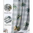 thumbnail image 3 of Palm Trees Blackout Curtains for Bedroom Living Room Darkening Curtains 63 Inches Long Watercolor Plaid Tropical Tree Summer Window Curtain 2 Panels Set Window Treatment Grommet Drapes 52"x63", 3 of 9