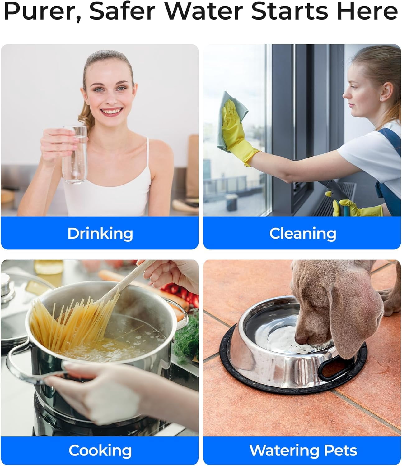 Waterdrop WD-10PP Under Sink Water Filter, Replacement TSA & TSB 3-Stage Under Sink Water Filter System