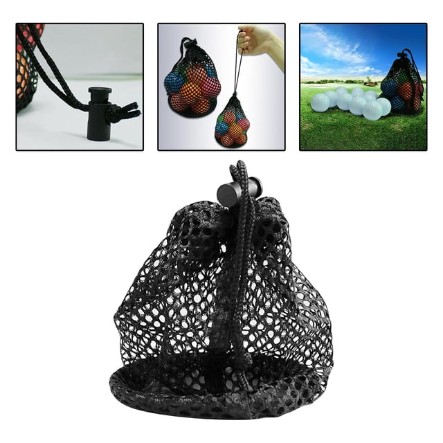 Bolsa ligera para pelotas para golf, bolsas de almacenamiento con cierre de cordón, organizador de , colector de cordón, bolsa para golf, malla para Capacidad 12 bolas