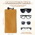 thumbnail image 2 of Uxcell Squeeze Top Sunglass Pouch, PU Leather Soft Eyeglass Pouch Portable Travel Sunglasses Pouch Organizer Brown, 2 of 6