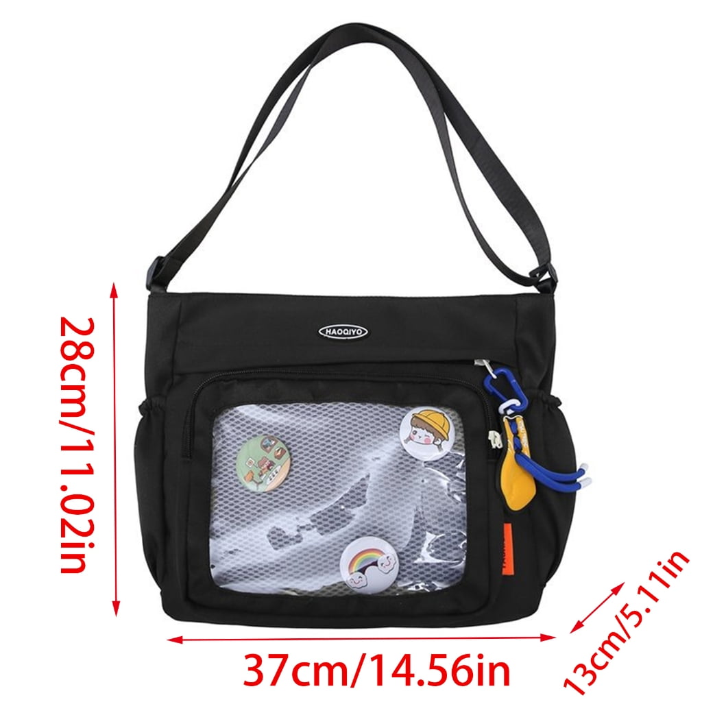 Osdhezcn Eye Catching Women's Ita Bag Japanese Style Cute Pin Display Bag Large Capacity Handbag Crossbody Purse