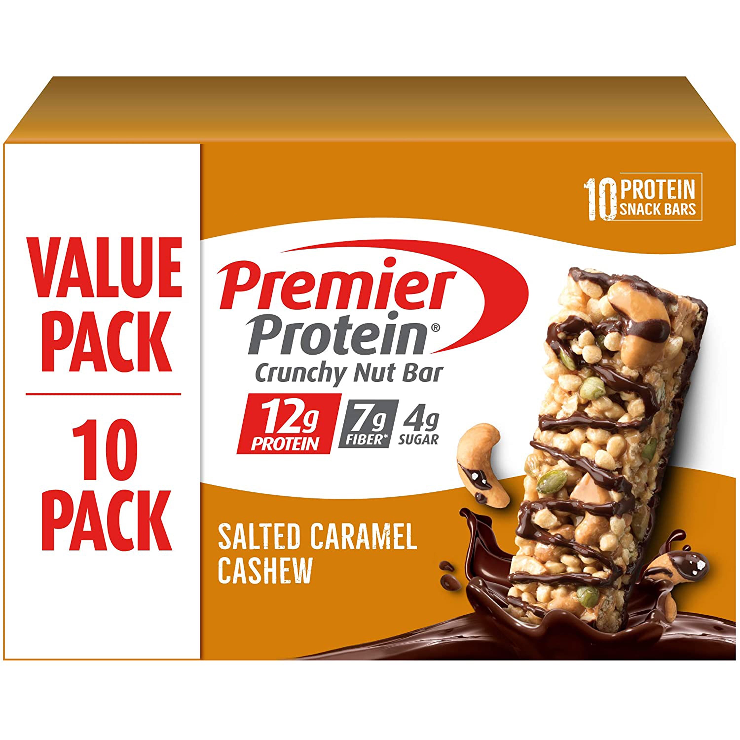 Premier Protein Crunchy Nut Bar, Salted Caramel Cashew, 12g Protein, 1.