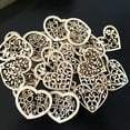 thumbnail image 2 of Techinal 50pcs Carving Hollow Heart Flower Wooden Painting Scrapbooking Craft Handmade DIY Accessory Home Decoration Embellishment, 2 of 10