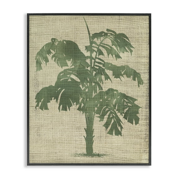 Stupell Industries Vintage Plant Silhouette Plants & Flowers Painting Black Framed Art Print Wall Art, 11 x 14