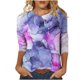 thumbnail image 2 of ICHUANYI Clearance Women's Fashion Easter Printed Loose T-shirt Mid-length 3/4 Sleeves Blouse Round Neck Casual Tops(Purple, XL) ICHUANYI WER2023081000853, 2 of 5