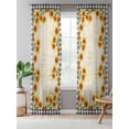 thumbnail image 5 of Sheer Curtains 108 Inches Long, Sunflowers Semi Sheer Curtains Light Filtering Window Treatment, Summer Country Botanical Yellow Flowers Plaid Privacy Voile Drapes for Living Room 52x108 Inch, 5 of 7