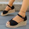thumbnail image 4 of Woman Summer Sandals Open Toe Buckle Ankle Strap Espadrilles Platform Shoes for Casual, 4 of 6