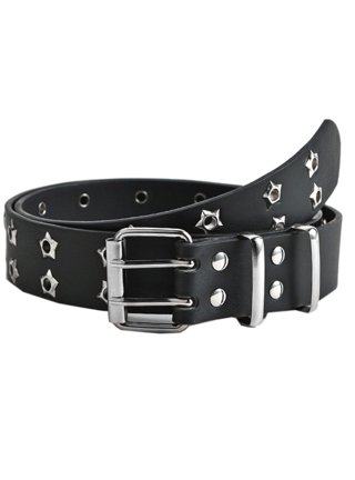 Women y2k Star Eye Rivet Belt Double Row Hole Belt Punk Waist