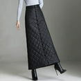 thumbnail image 4 of Lovskoo Womens Winter Warm Button Up Padded Quilted Midi Long Puffer Skirt with Pocket Black, 4 of 7