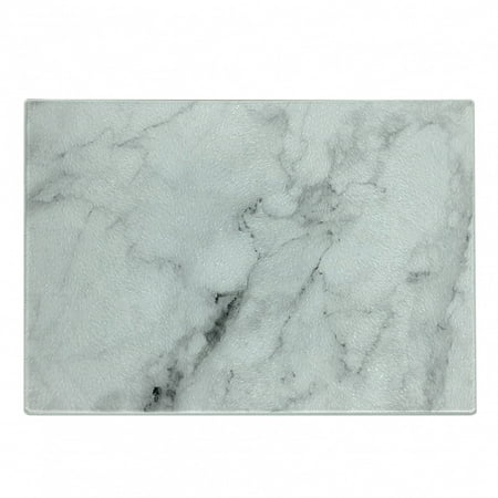 

Marble Print Cutting Board Stone Surface Pattern Cracked Lines and Stripes Display Decorative Tempered Glass Cutting and Serving Board Small Size Grey Dust by Ambesonne