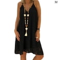 thumbnail image 1 of Vestido de mujer sin mangas de encaje Jumpingount cuello en V sexy talla grande negro M, 1 of 6