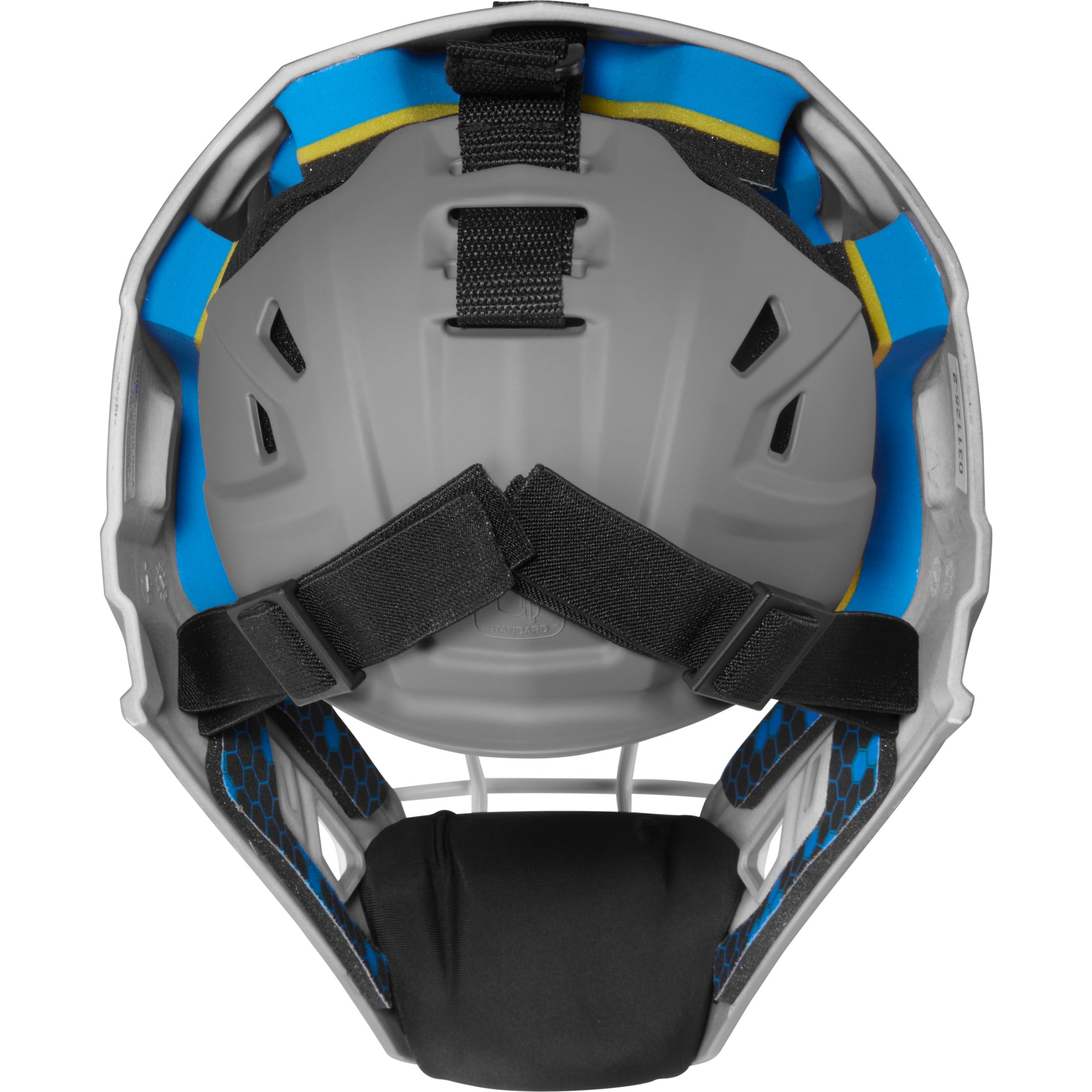 Rawlings Mach Pro Series Catcher’s Helmet, Hockey Style, Junior, Grey/White