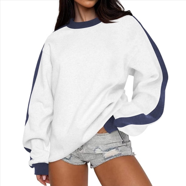 Sudadera Holgada de Larga para Mujer, Otoño 2025. Sudadera de Cuello Redondo. L